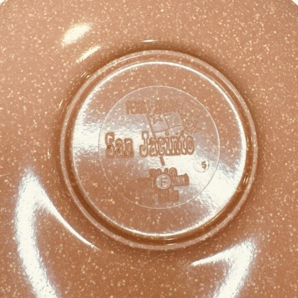 Texas Ware San Jacinto Vintage Saucer Plates Set of 4 Speckle Ware Pink MCM - Picture 6 of 7